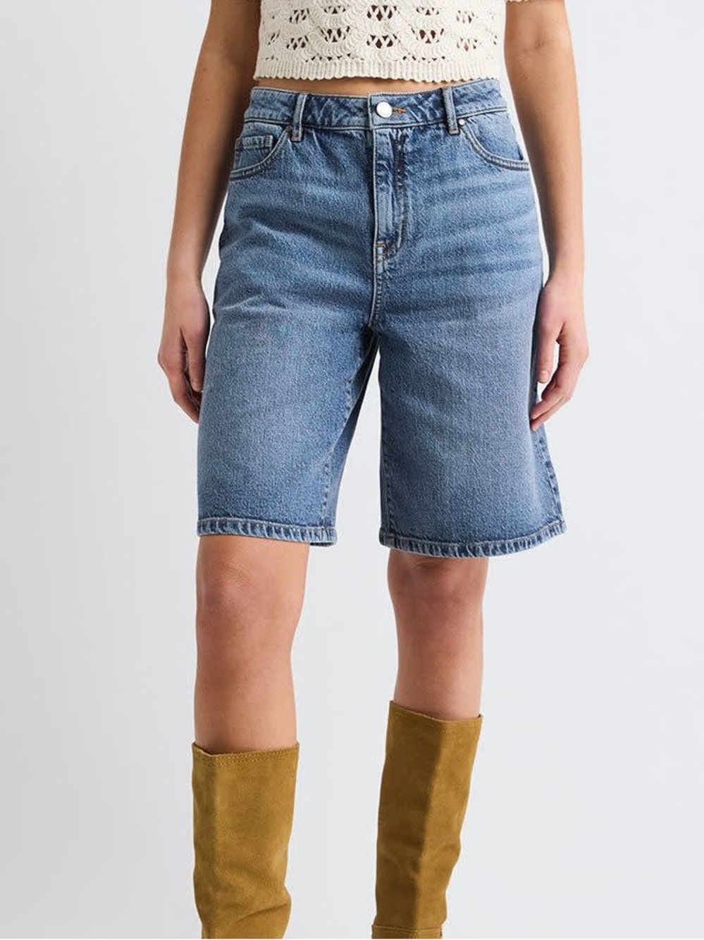 RW&CO. High-Rise Denim Bermuda Shorts